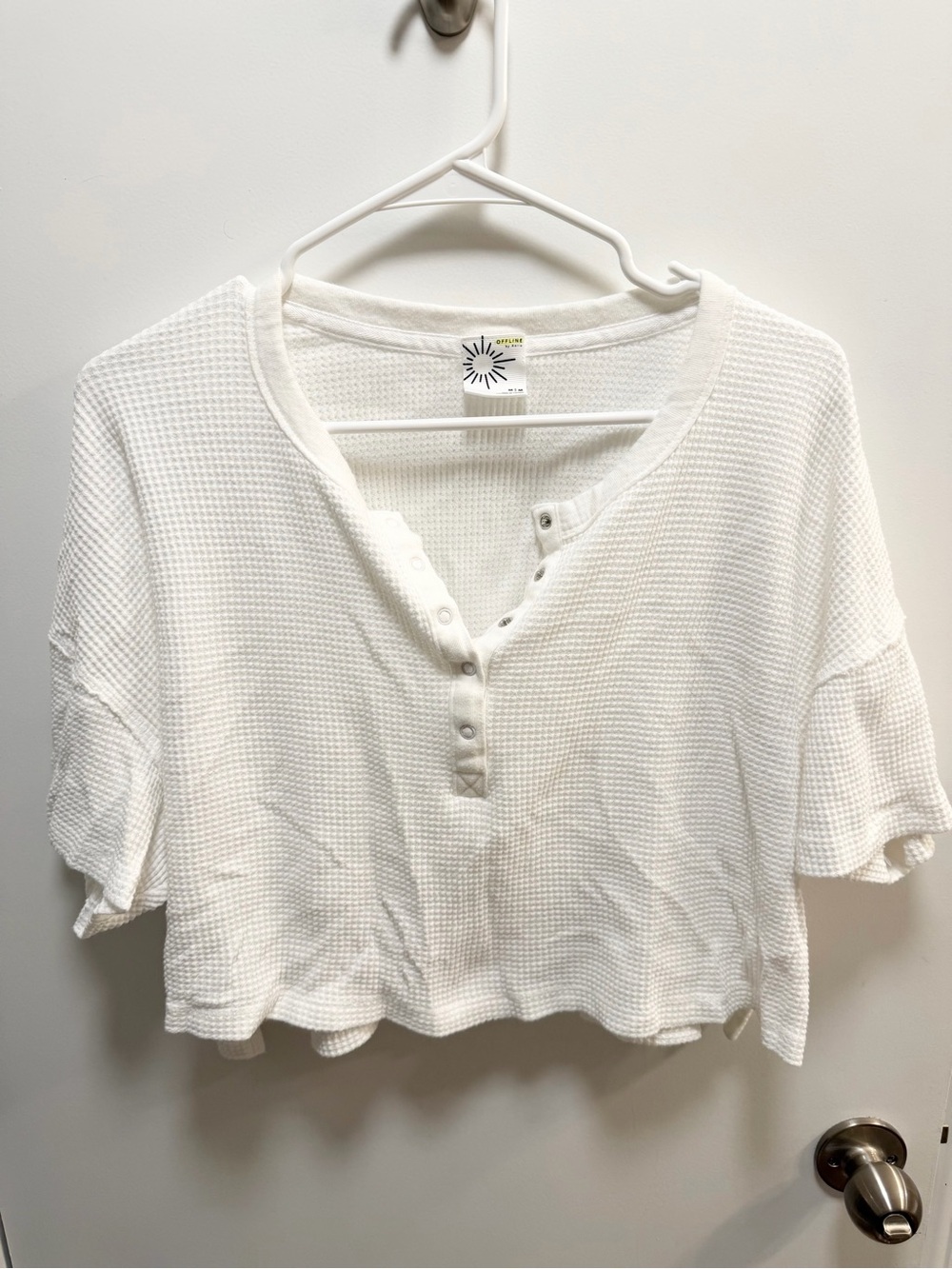 Offline by aerie wow! Waffle short sleeve Henley t-shirt